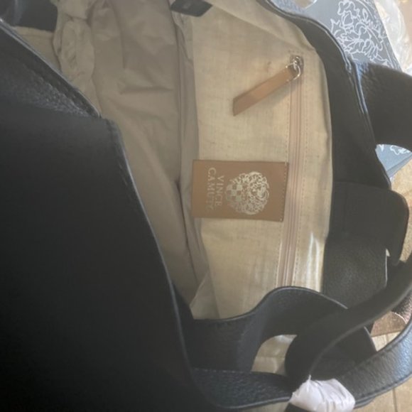 Vince Camuto Black Leather Tote with Dustbag - Picture 6 of 9